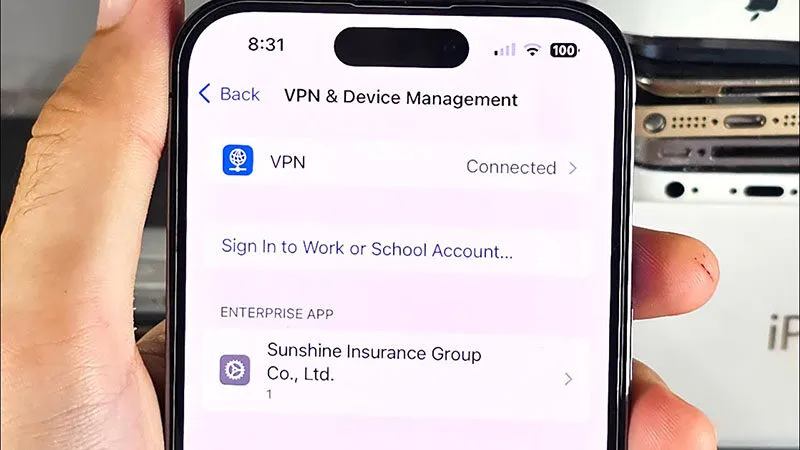 Trang Chủ Màn hình Device Management iOS hiển thị tùy chọn trust developer Hitclub